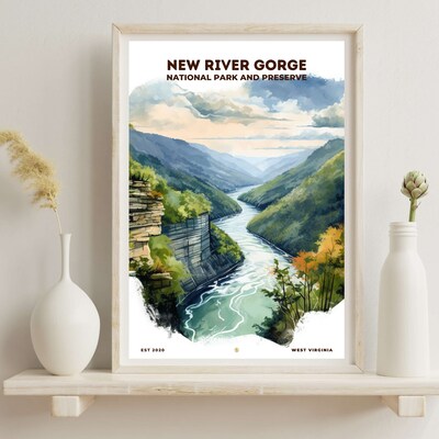 New River Gorge National Park and Preserve Poster, Travel Art, Office Poster, Home Decor | S8 - image6